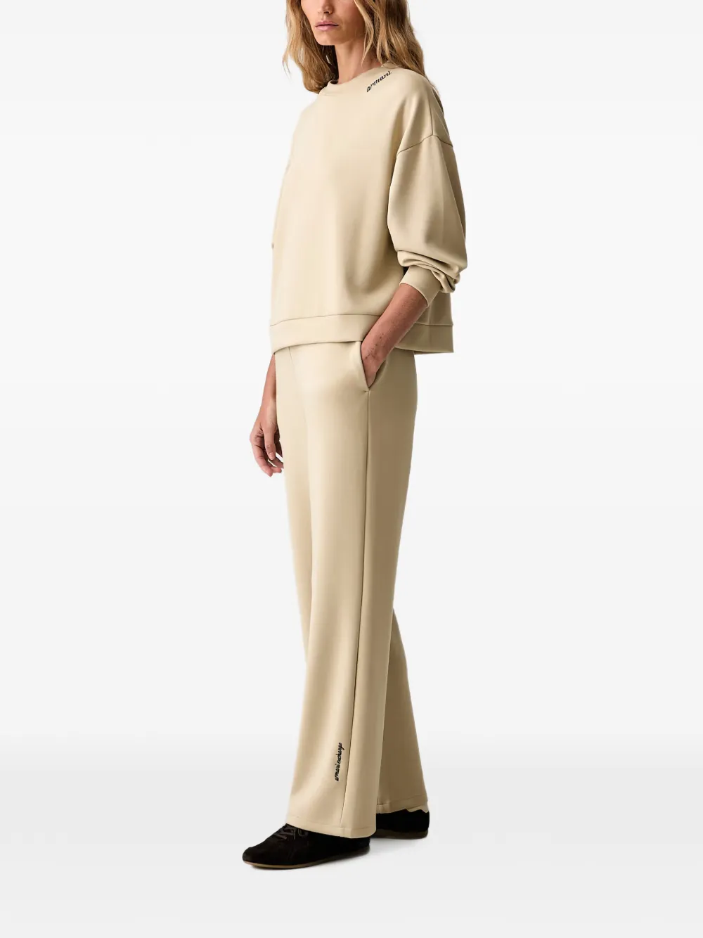 Armani Exchange Trainingsbroek met elastische taille Beige