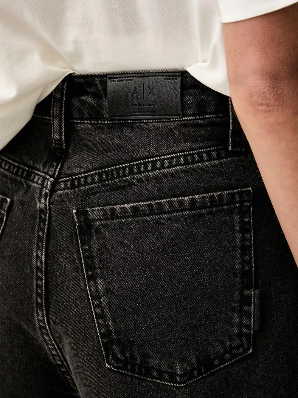 Armani Exchange Jeans met effect Zwart