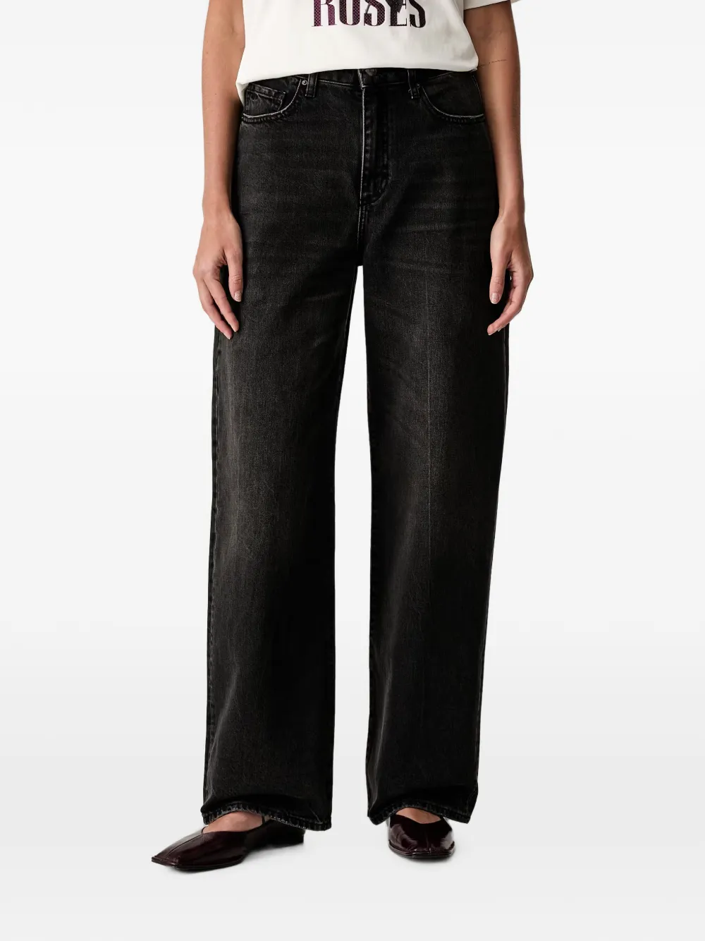 Armani Exchange whiskering-effect jeans - Schwarz
