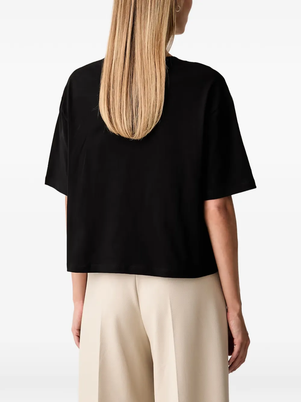 Armani Exchange T-shirt met pailletten logo Zwart