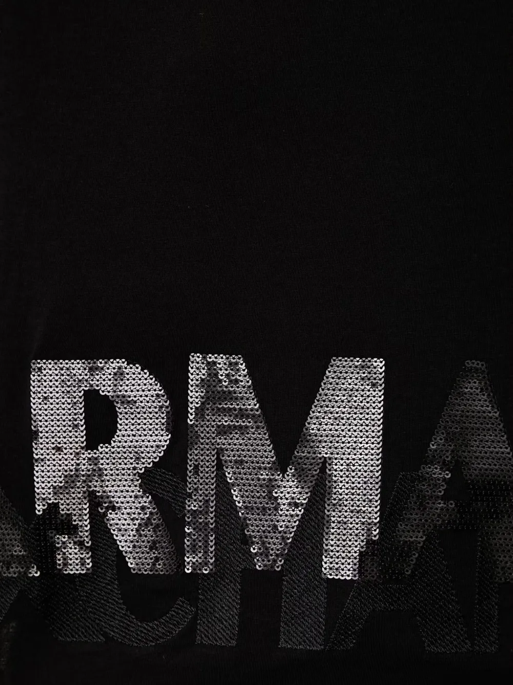 Armani Exchange T-shirt met pailletten logo Zwart