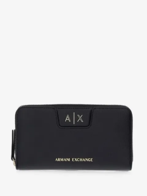 Armani Exchange cartera con placa del logo