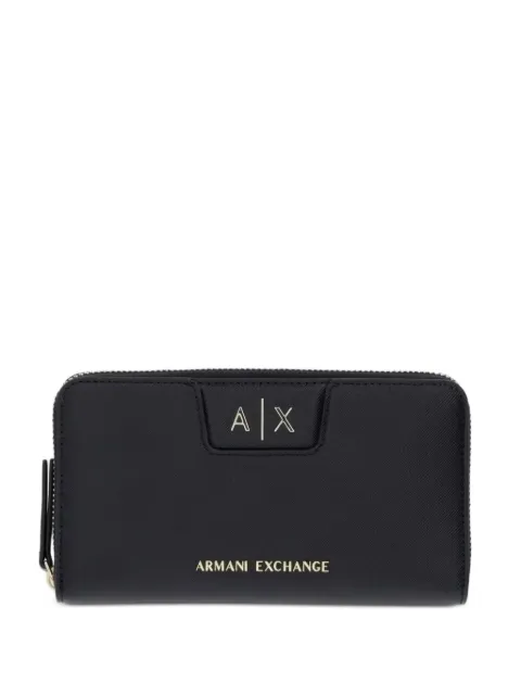 Armani Exchange logo-plaque zip-around wallet