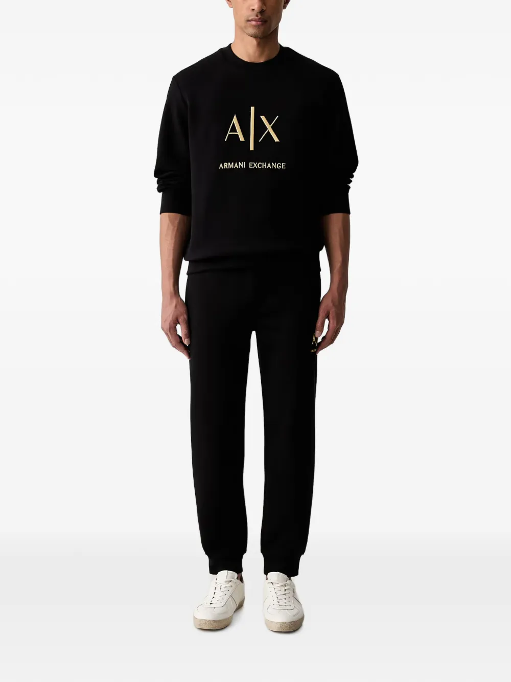 Armani Exchange Trainingsbroek met geborduurd logo Zwart