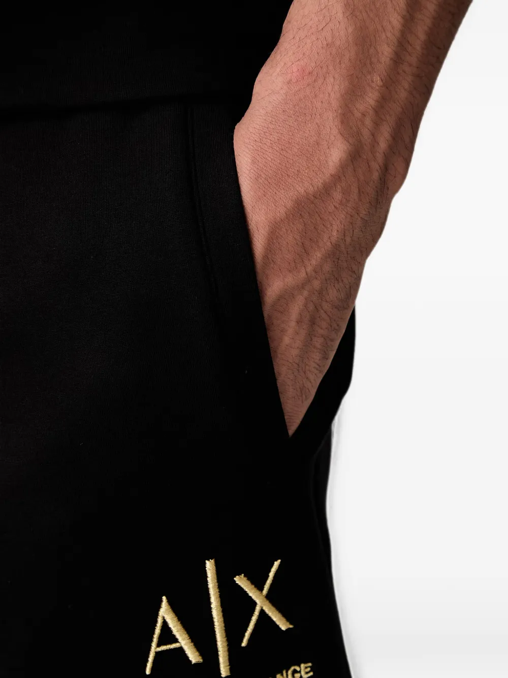 Armani Exchange Trainingsbroek met geborduurd logo Zwart