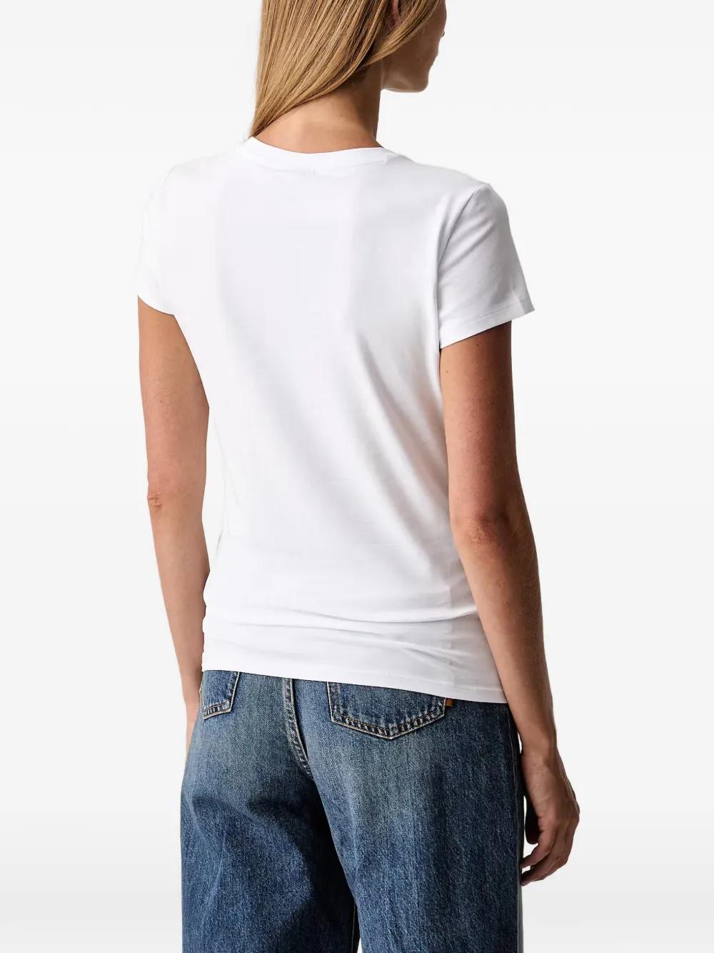 Armani Exchange T-shirt met logo van stras Wit