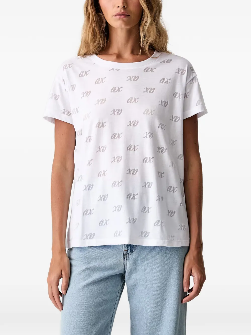 Armani Exchange logo-print crew-neck T-shirt - Bianco