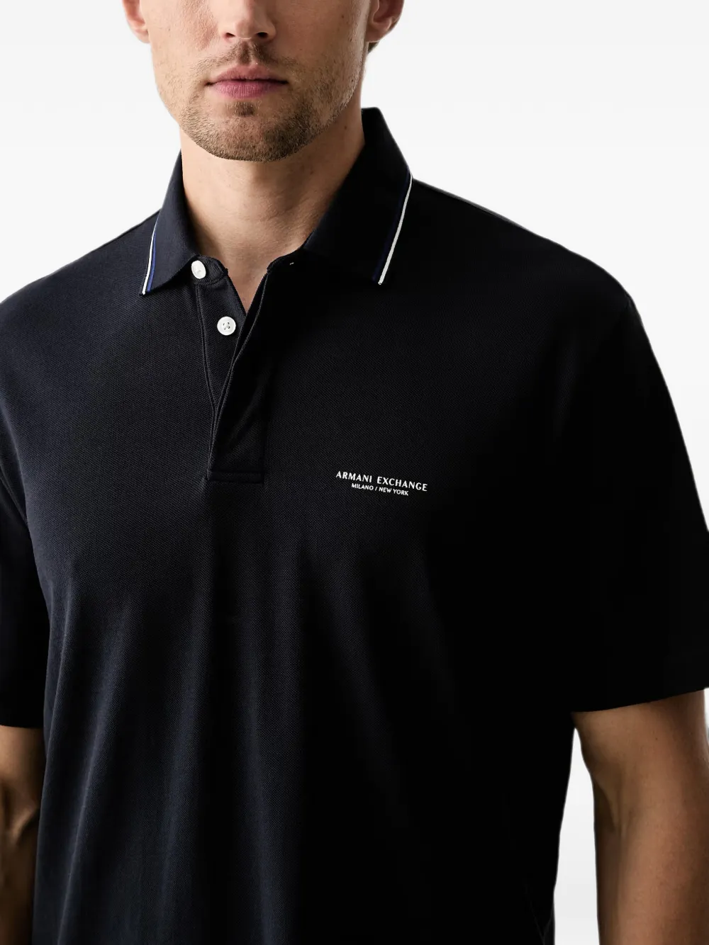 Armani Exchange Poloshirt met logoprint Blauw