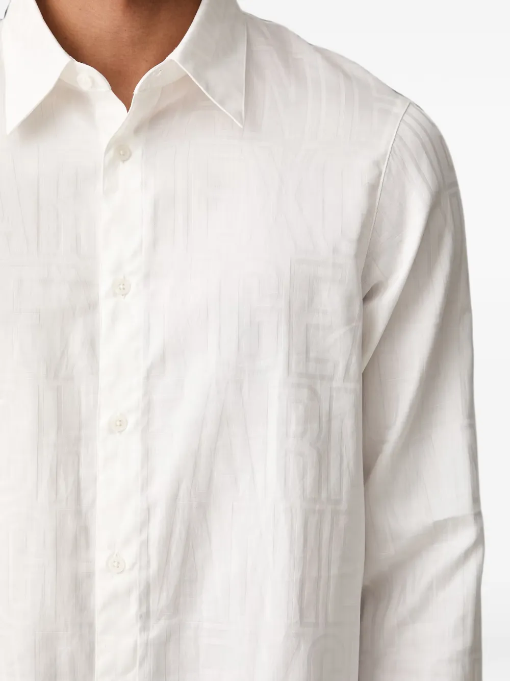 Armani Exchange Overhemd met logo-jacquard Wit
