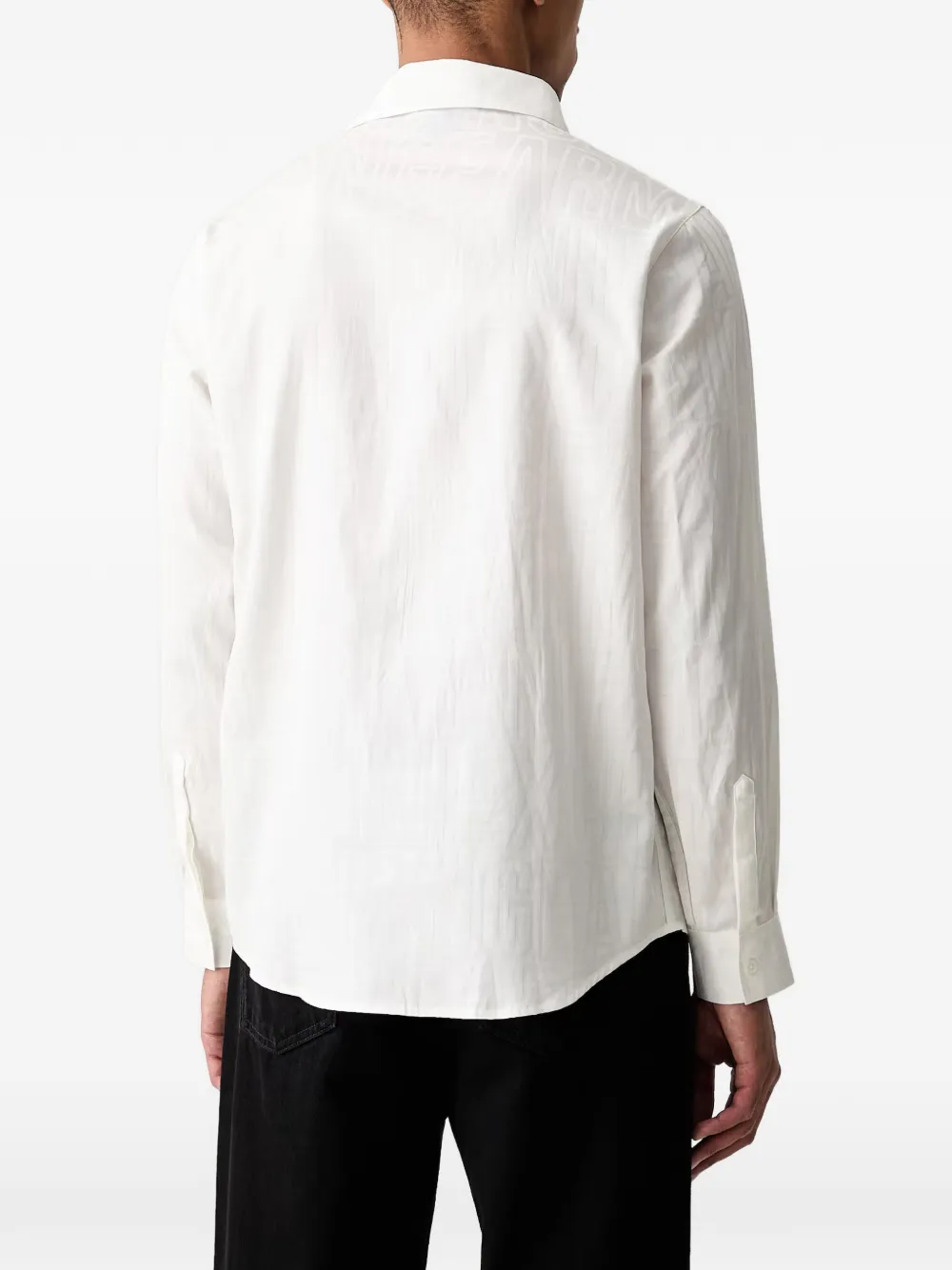 Armani Exchange Overhemd met logo-jacquard Wit