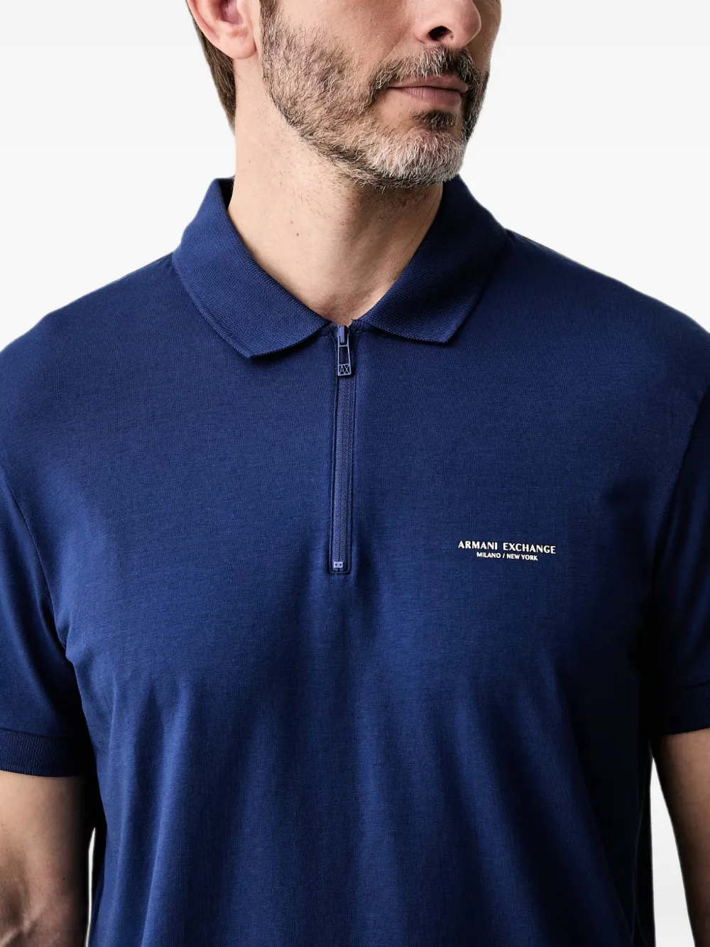 Armani Exchange Poloshirt met rits Blauw