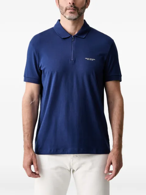 Armani Exchange logo-print zip-fastening polo shirt