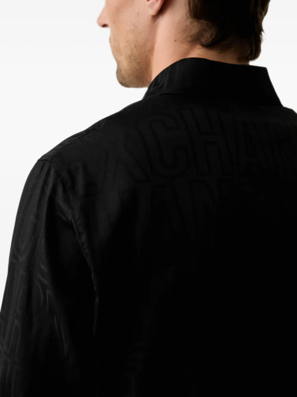 Armani Exchange Overhemd met logo-jacquard Zwart