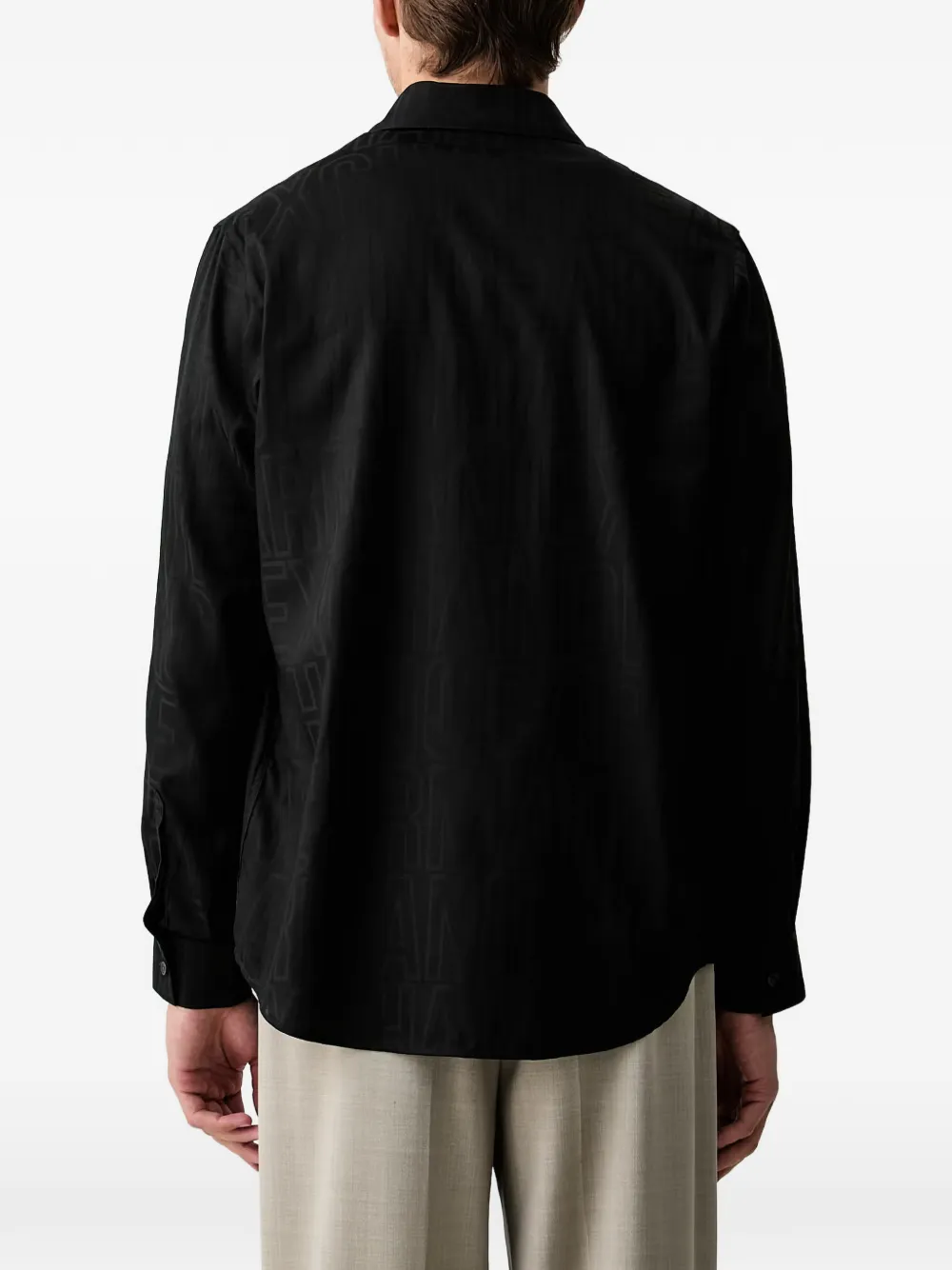 Armani Exchange Overhemd met logo-jacquard Zwart