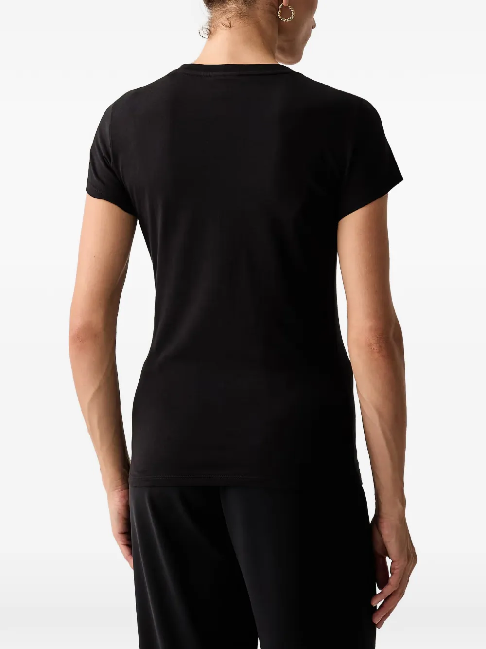 Armani Exchange T-shirt met logo van stras Zwart