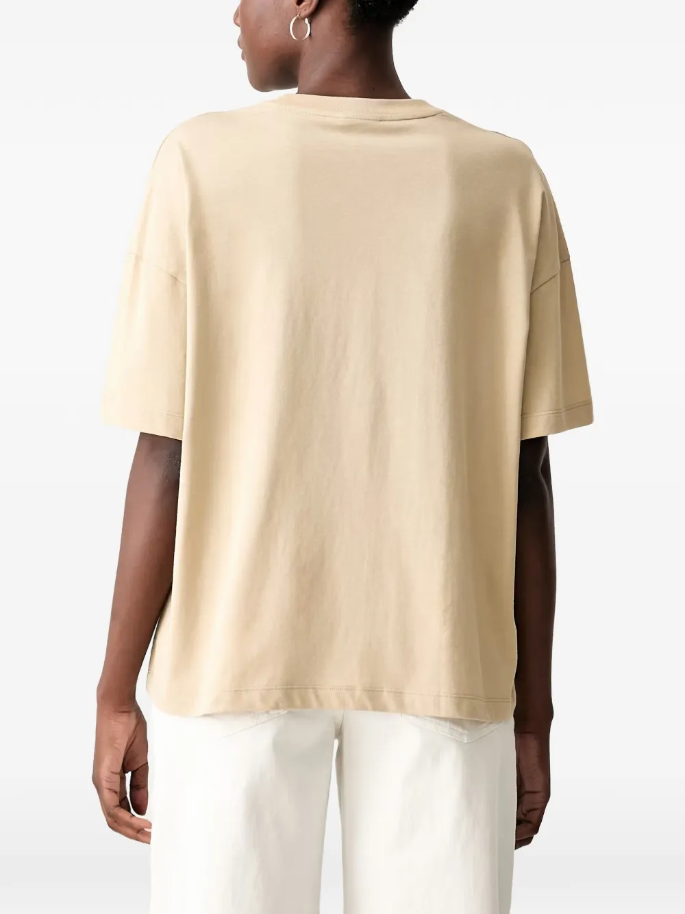 Armani Exchange T-shirt met geborduurd logo Beige