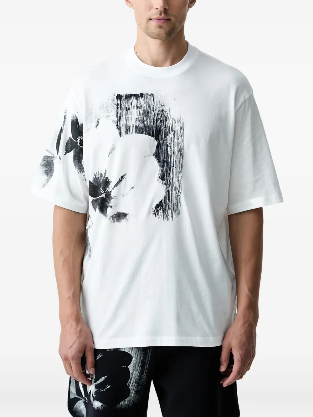 Armani Exchange floral-print T-shirt - Bianco