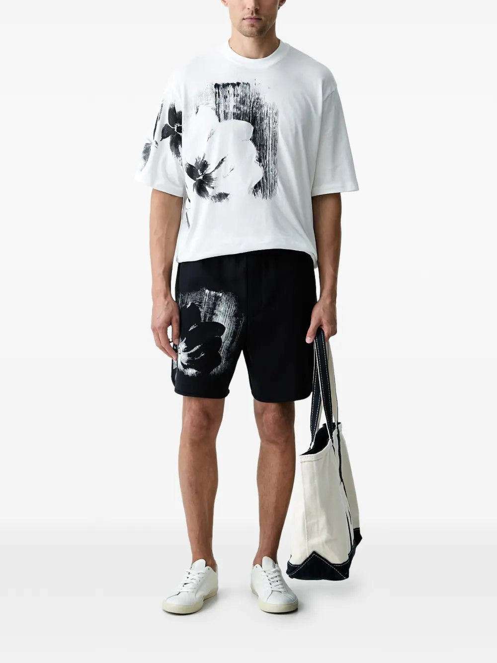 Armani Exchange T-shirt met bloemenprint Wit