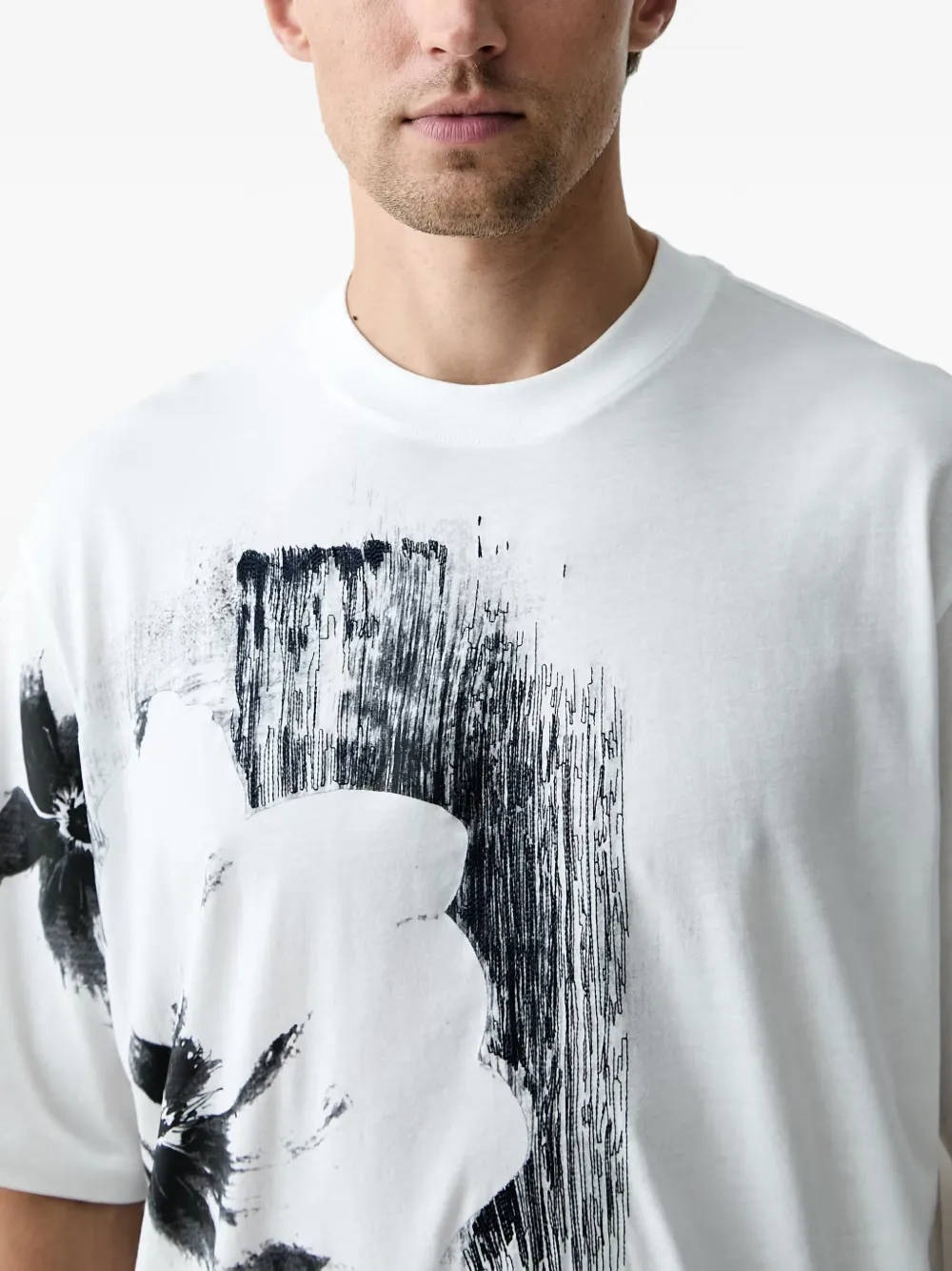 Armani Exchange T-shirt met bloemenprint Wit