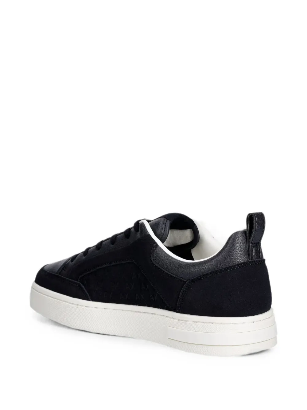 Armani Exchange Suède sneakers met logopatroon Blauw