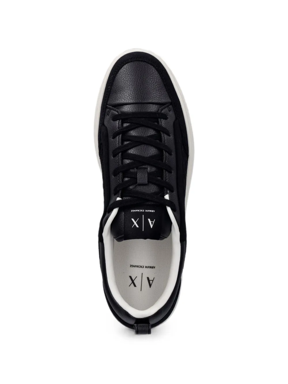 Armani Exchange Suède sneakers met logopatroon Blauw