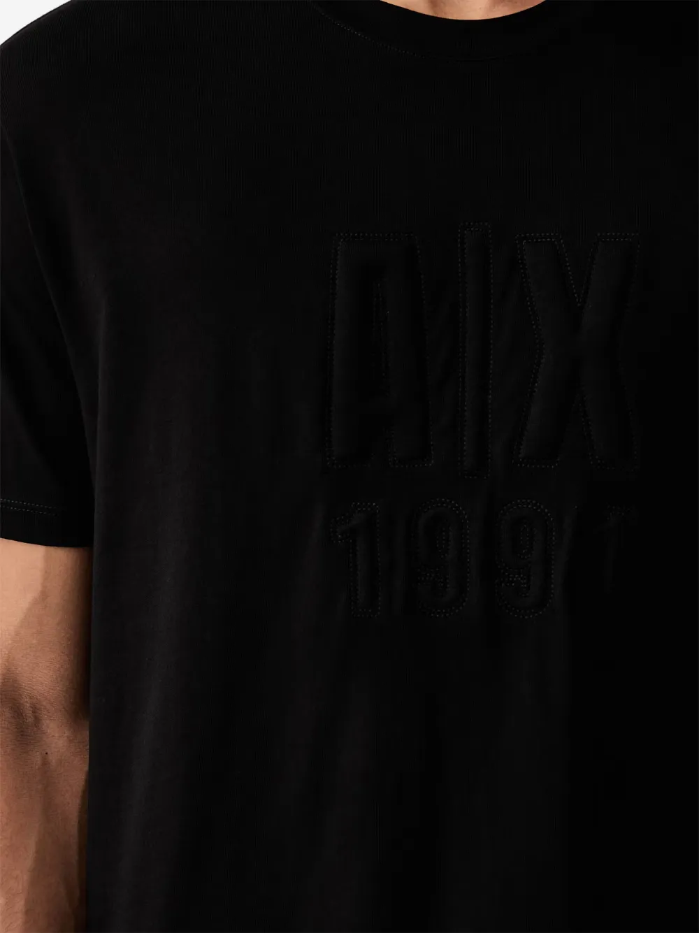 Armani Exchange T-shirt met logo-reliëf Zwart