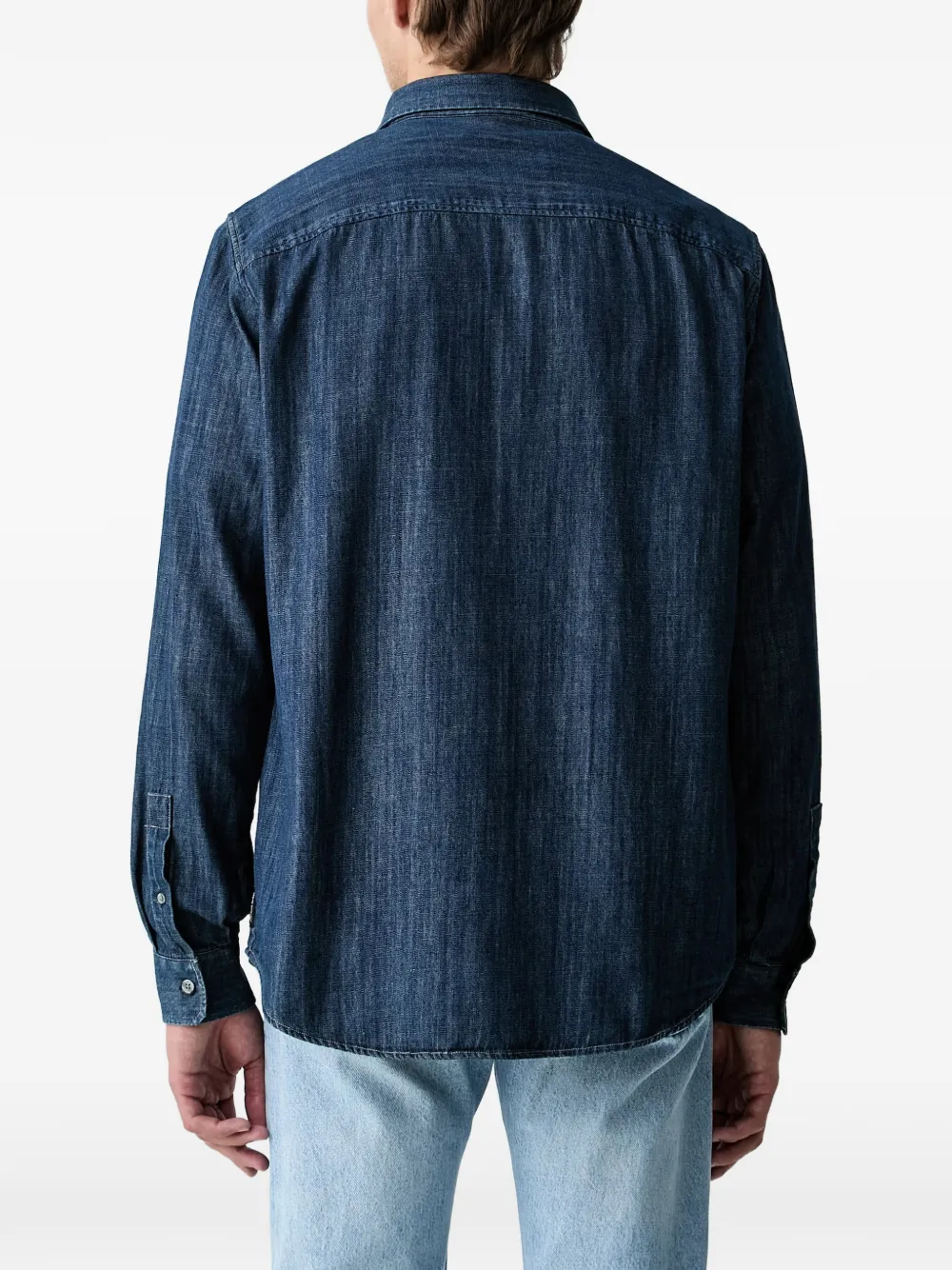 Armani Exchange Overhemd met geborduurd logo Blauw