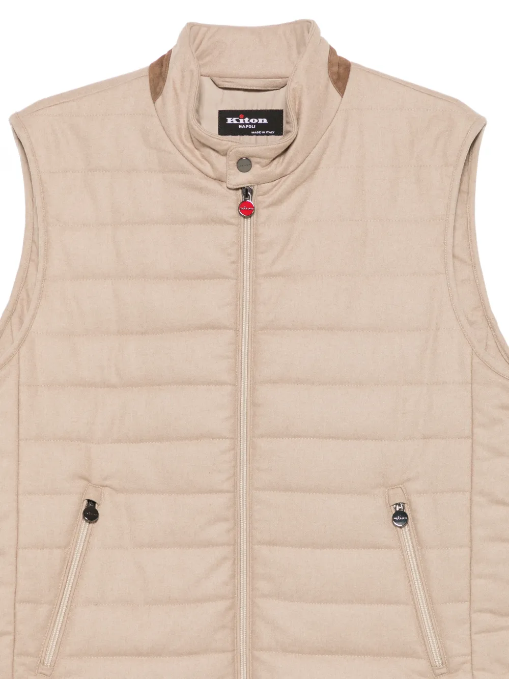 Kiton Bodywarmer met rits Beige