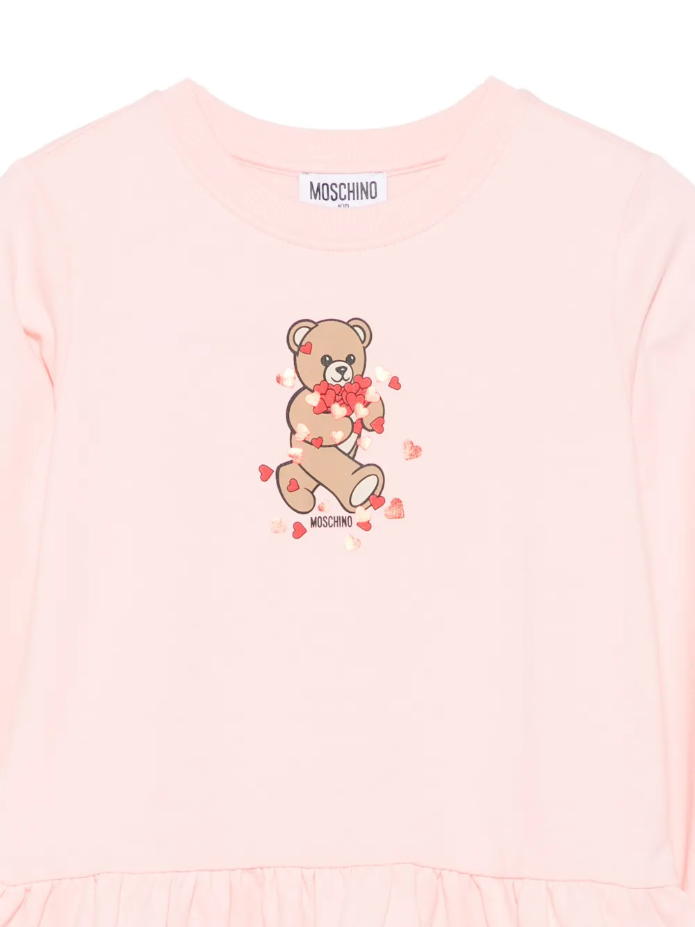 Moschino Kids Jurk met ruches Roze