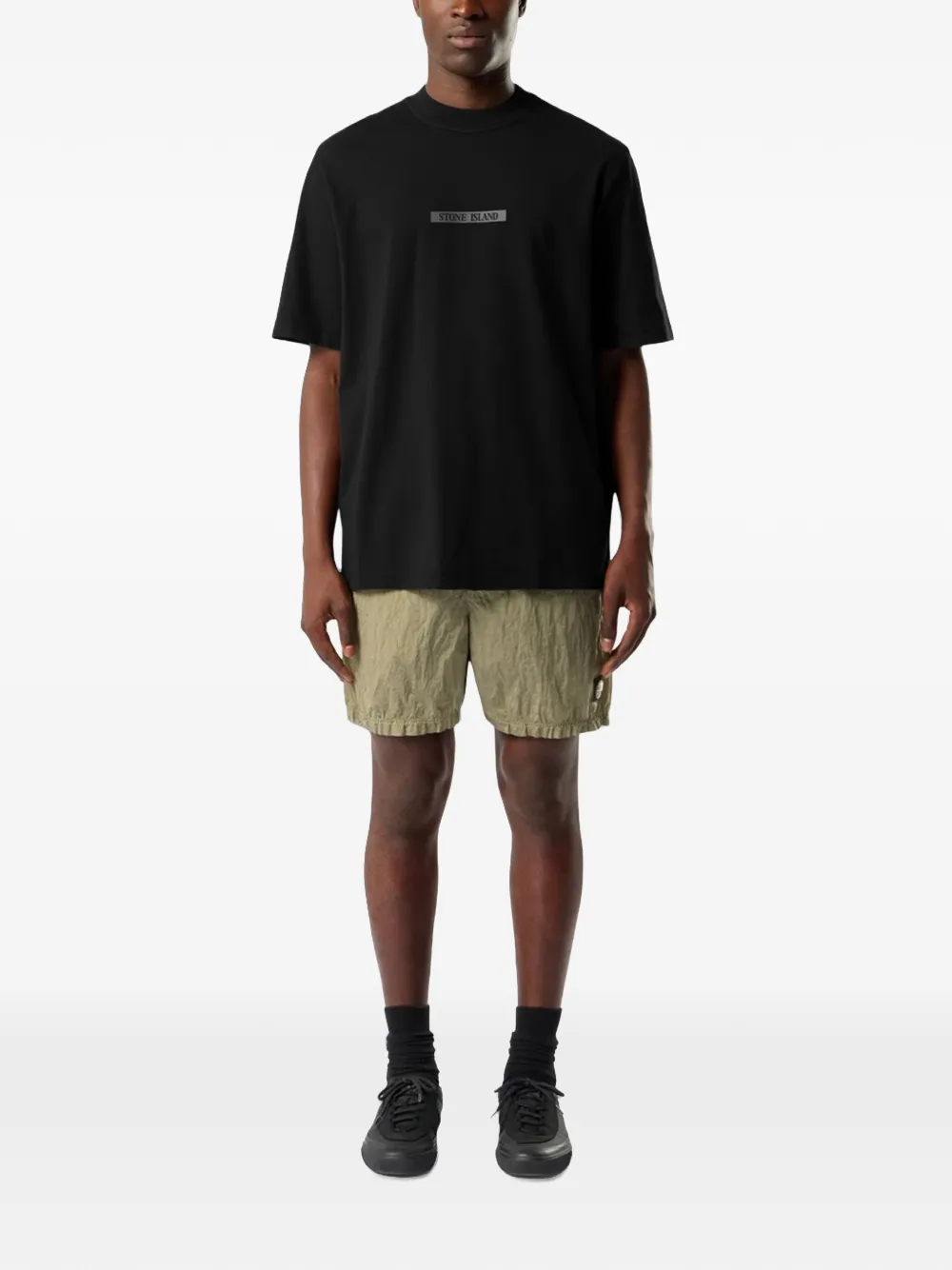 Stone Island 2100006 biologisch katoenen jersey T-shirt Zwart