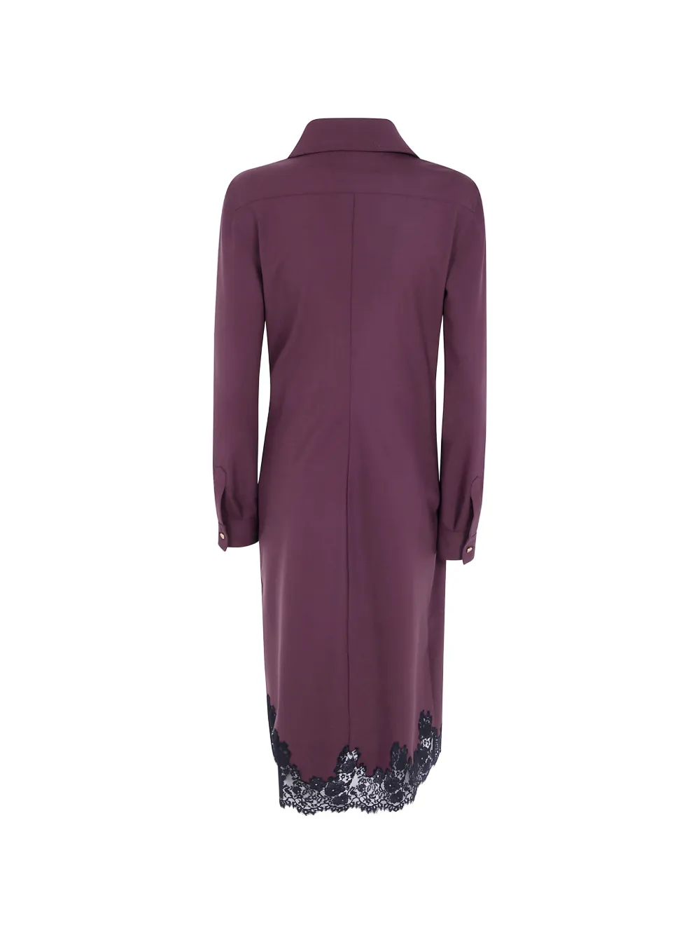 Alberta Ferretti lace-trim wrap midi dress Rood