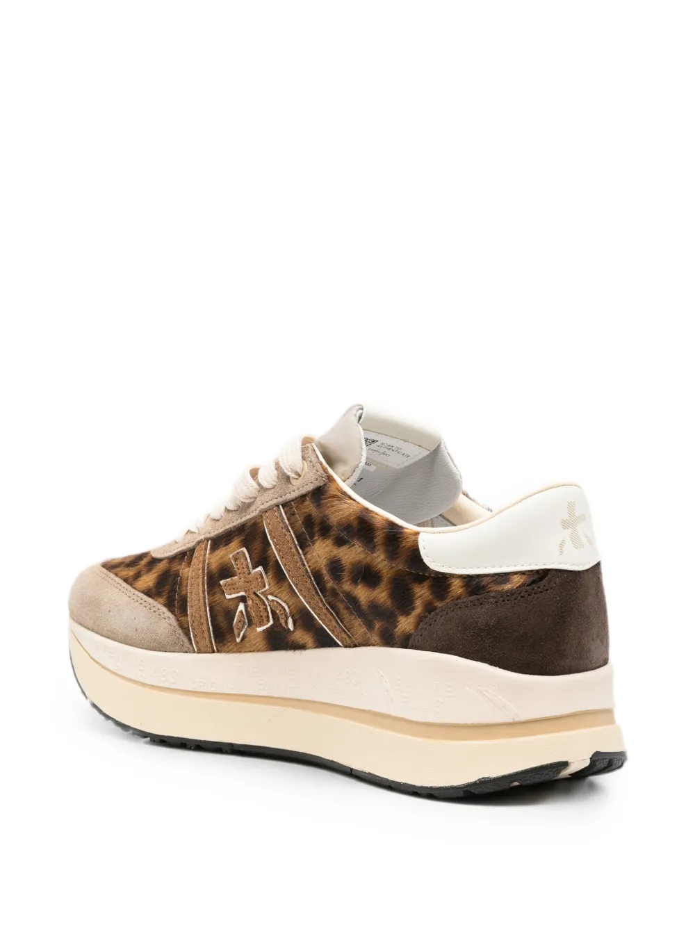 Premiata Bethcoin sneakers met luipaardprint Beige