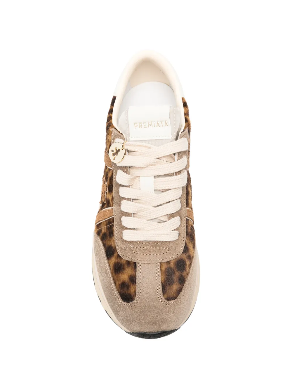 Premiata Bethcoin sneakers met luipaardprint Beige