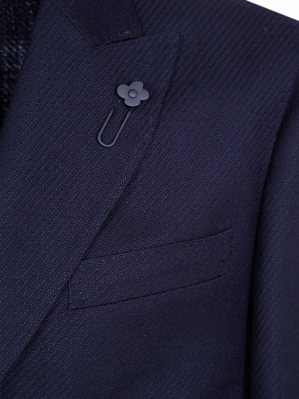 Lardini Blazer met dubbele rij knopen en bloemspeld Blauw