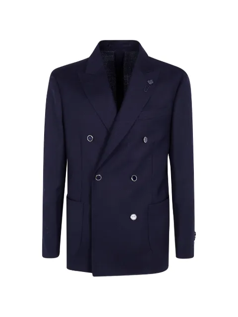 Lardini flower-pin double-breasted blazer