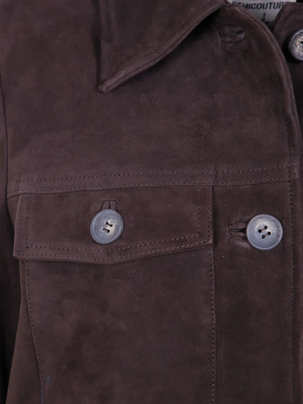 Semicouture Penny suede multi-pocket jacket Bruin