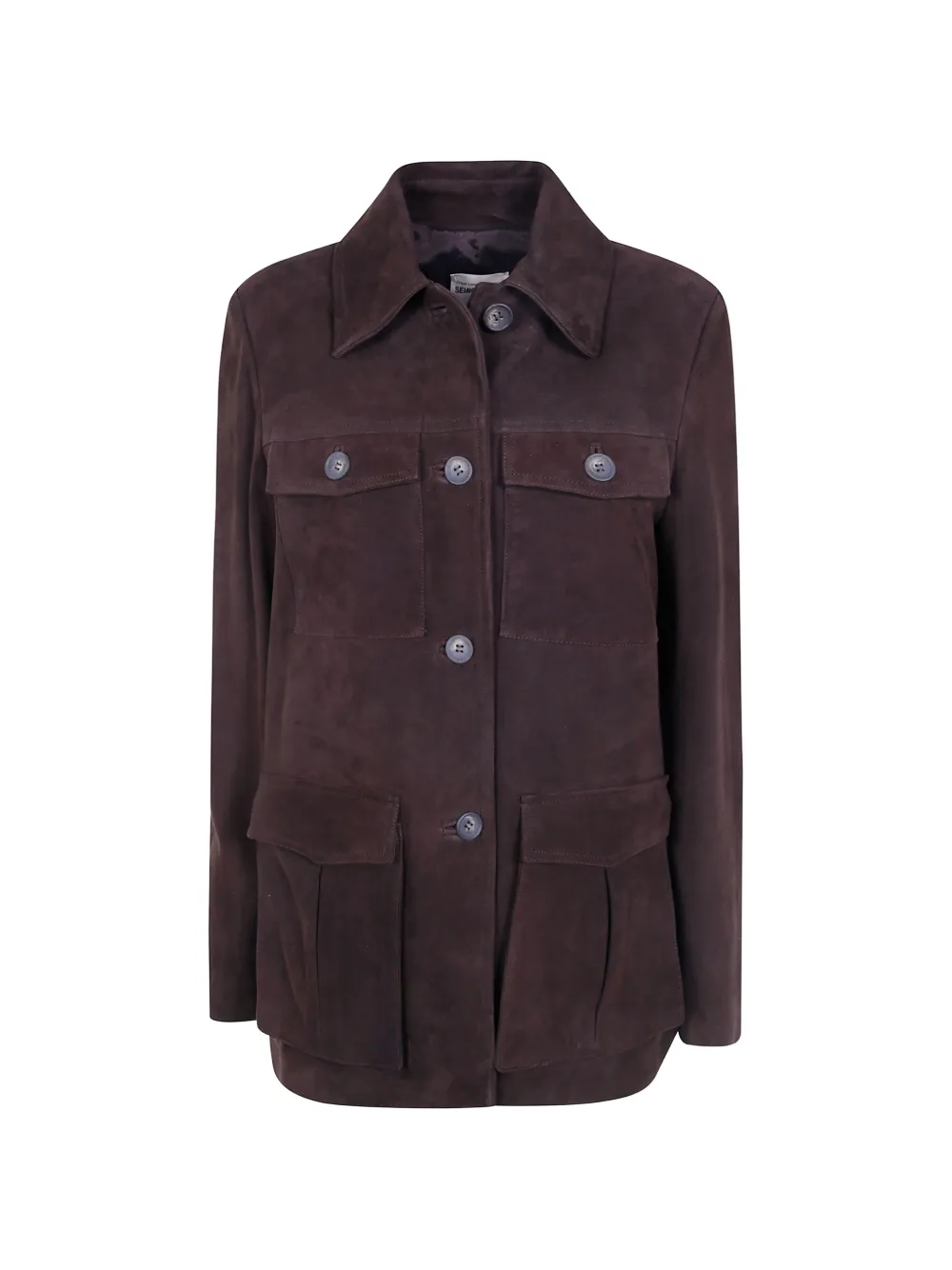Semicouture Penny suede multi-pocket jacket - Marrone