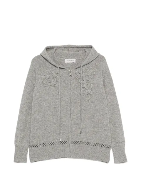 Ermanno Scervino hoodie bordada con cierre