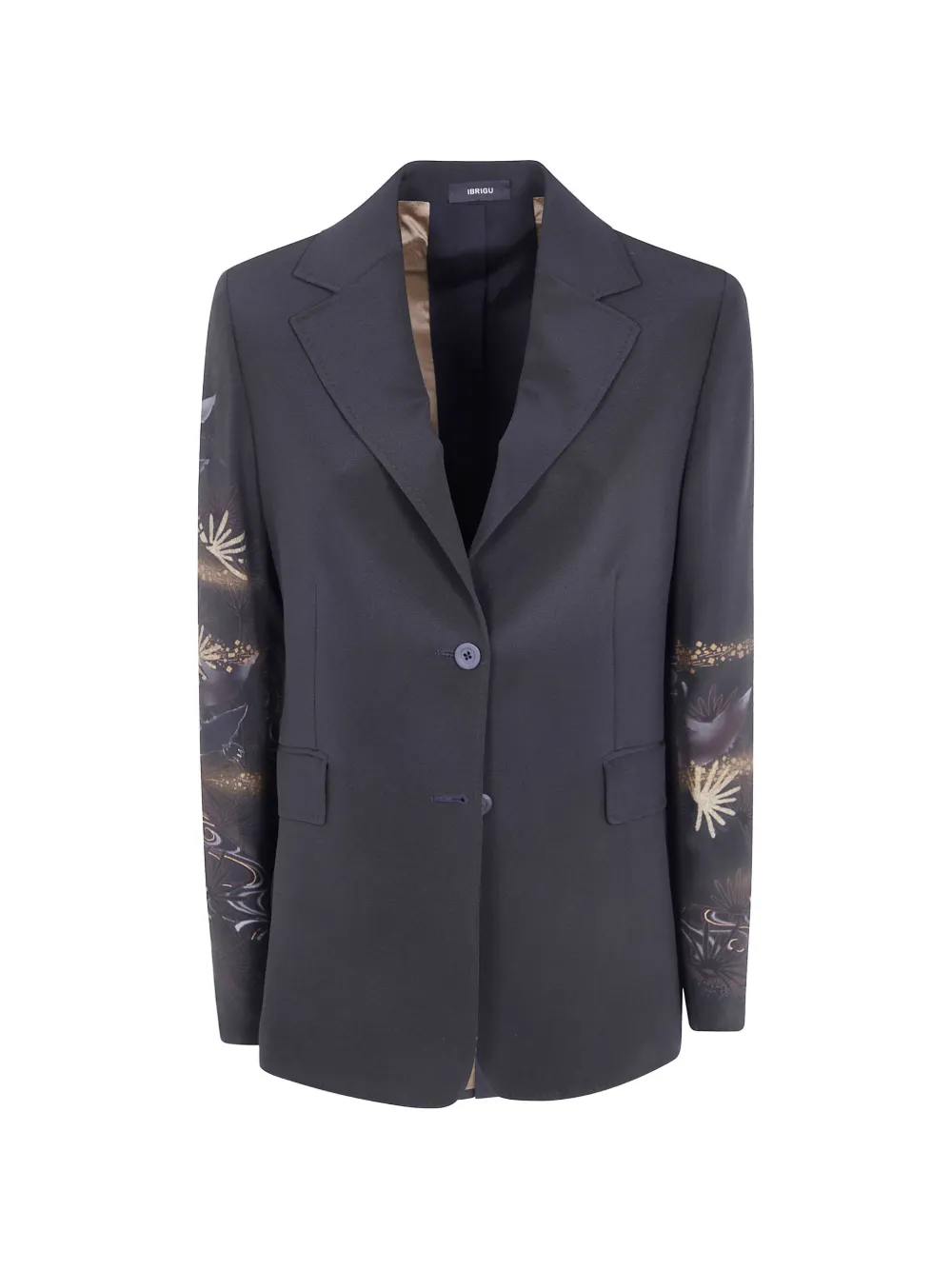 IBRIGU floral-print silk blazer - Schwarz