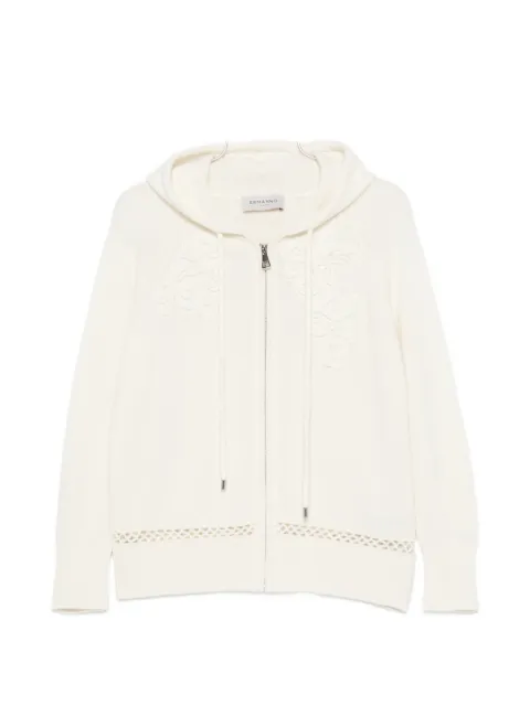 ERMANNO FIRENZE  sudadera de punto flojo con capucha y bordado floral
