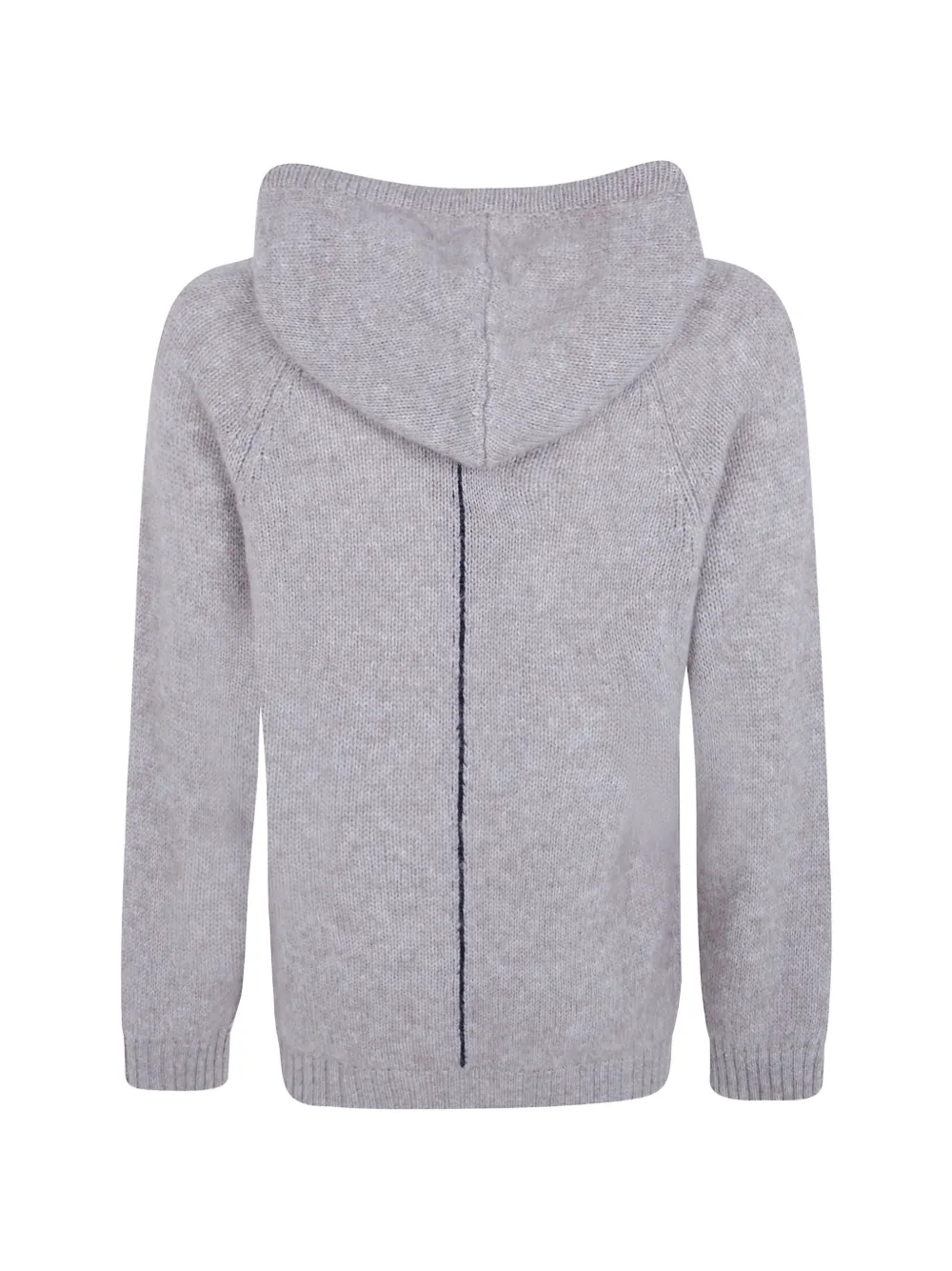 Giorgio Armani contrast-stitch alpaca hoodie Beige