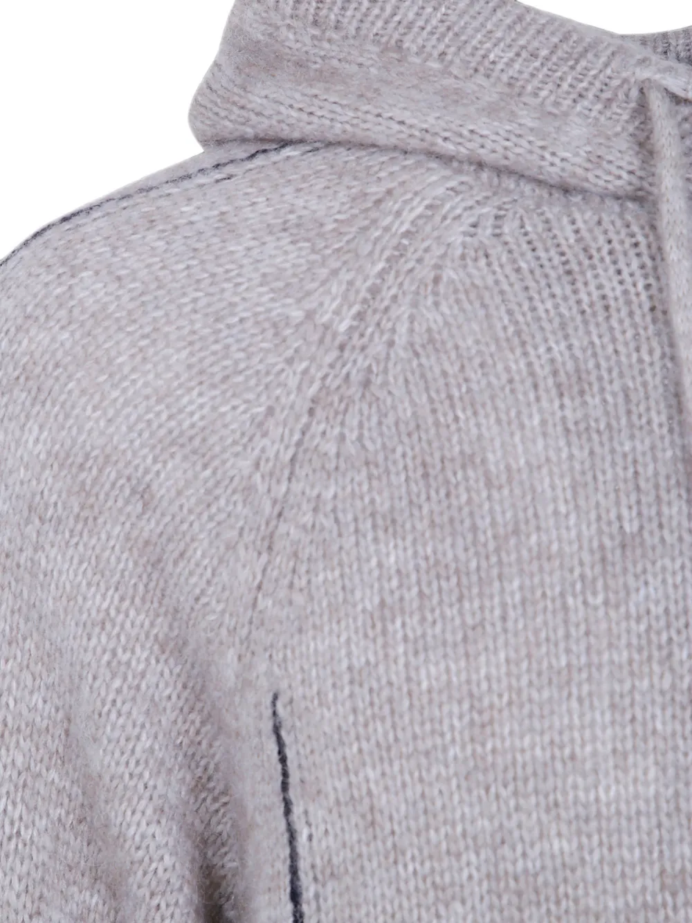 Giorgio Armani contrast-stitch alpaca hoodie Beige