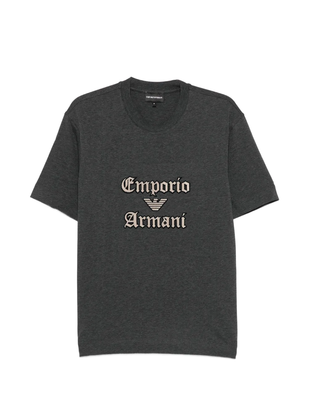 Emporio Armani logo-embroidered T-shirt - Grigio