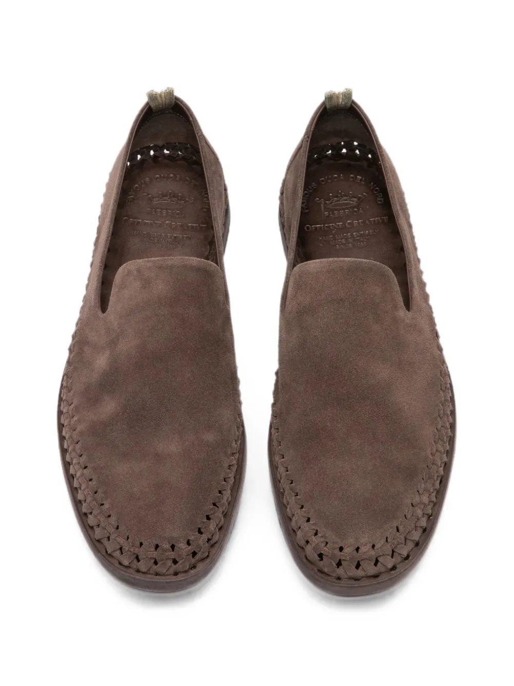 Officine Creative Miles 002 loafers met geweven afwerking Bruin