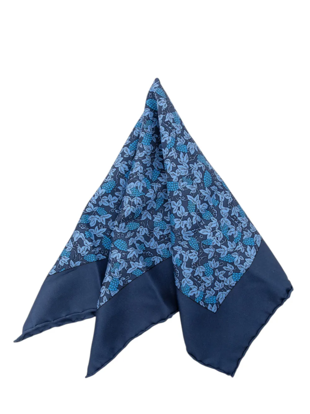 Hermès Pre-Owned 2000-2026 Grape Vines Silk Pocket Square Scarf scarves - Blau