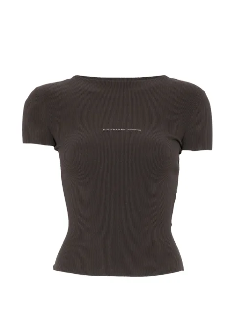 Alexander Wang ribbed-knit logo-print T-shirt
