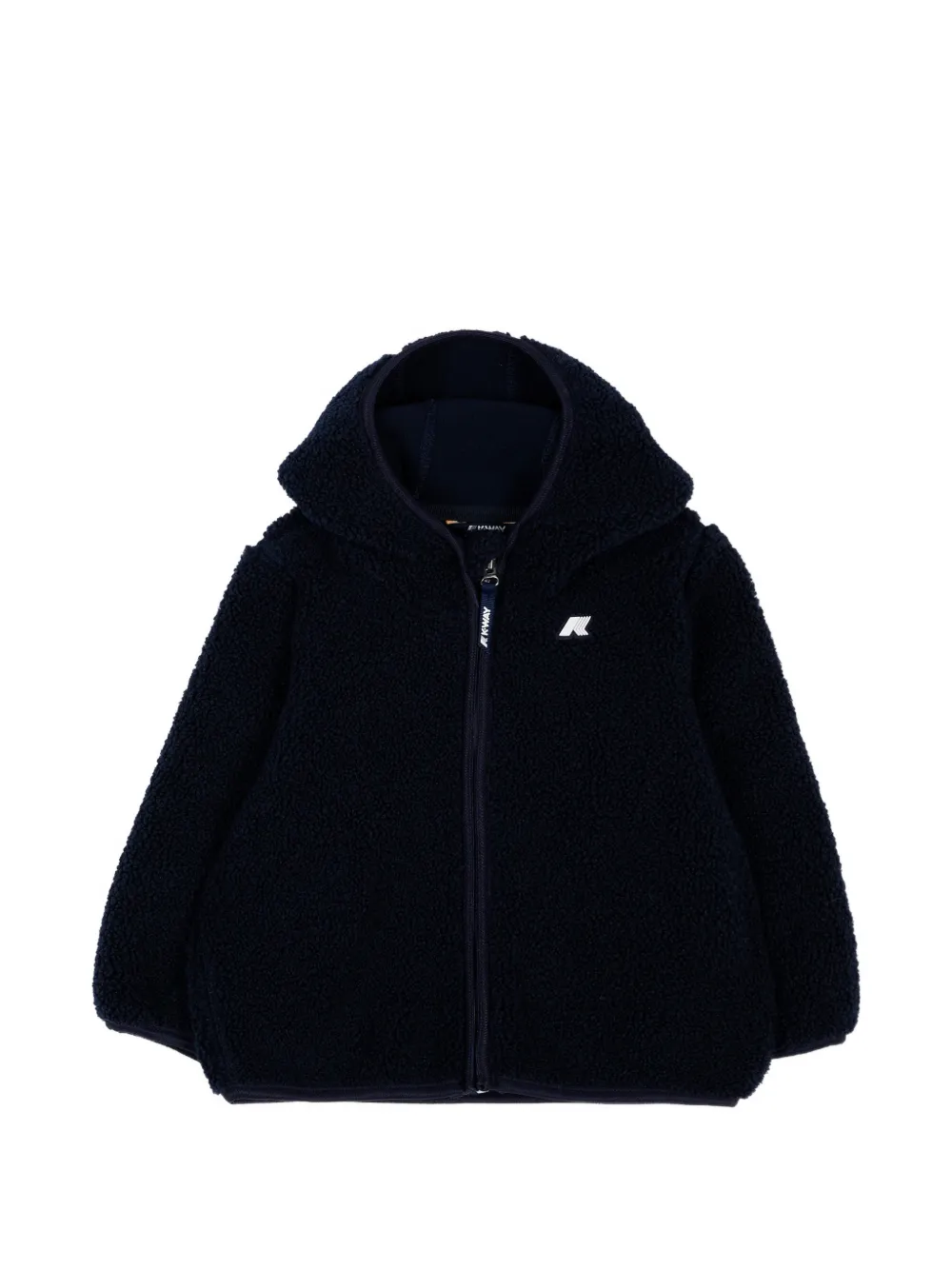 K Way Kids fleece-texture hooded jacket - Blau