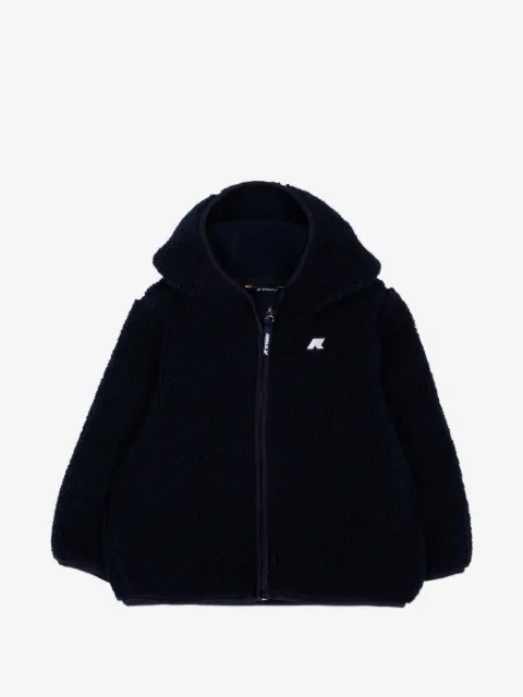 K Way Kids fleece-texture hooded jacket