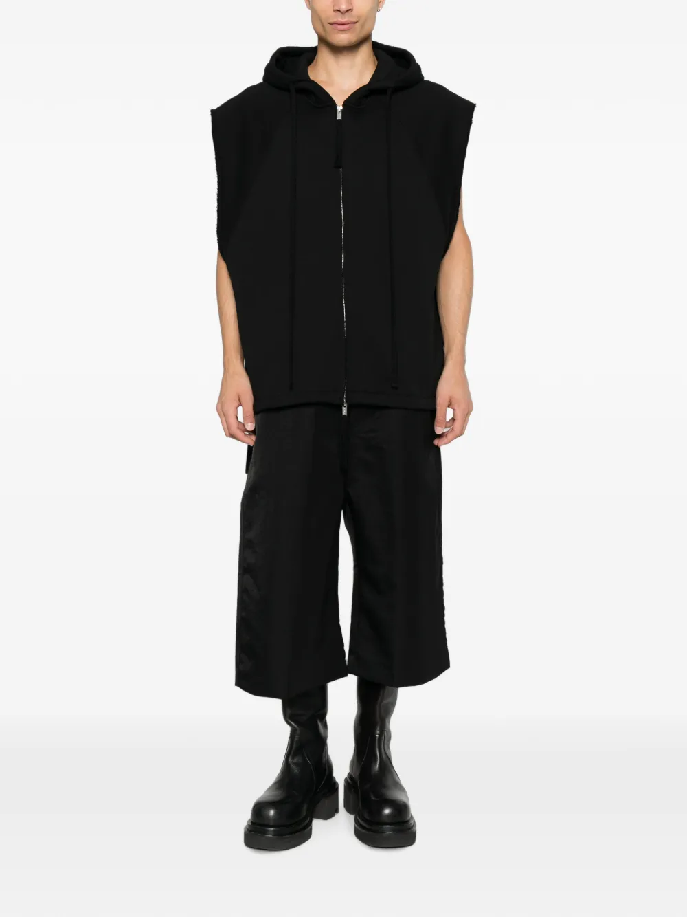 Thom Krom Mouwloze hoodie Zwart