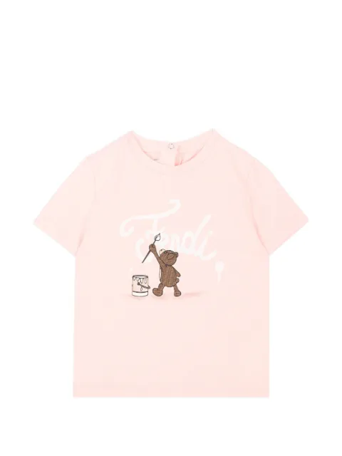 Fendi Kids teddy-bear print T-shirt